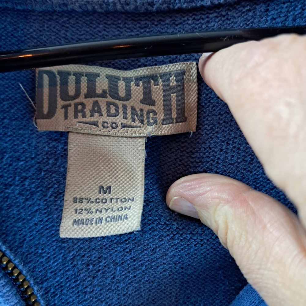 Duluth‎ Trading Co. Quarter Zip Pullover Sweater Knit Blue Casual Mens M - Picture 3 of 7